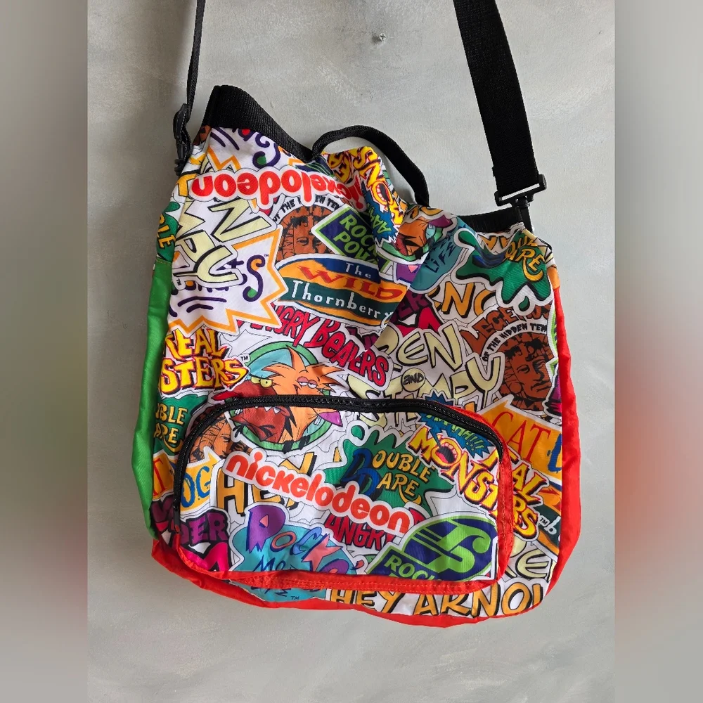 Nickelodeon Collage Messenger Crossbody Bag 2016 Las Vegas Expo 19x16 Foldover